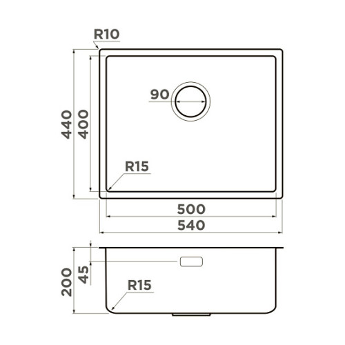 Кухонная мойка OMOIKIRI Tadzava 54-U/I-IN ULTRA 15 (4997116)