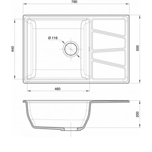 Кухонная мойка GRANFEST GF-V-780L песочный