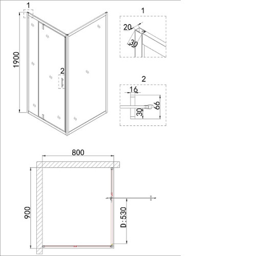 Душевое ограждение NIAGARA NG-43-9AG-A80G