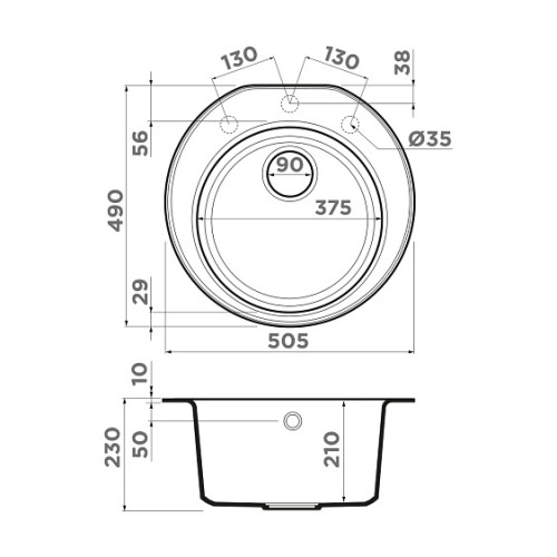 Кухонная мойка OMOIKIRI Miya 50R-WH (4993506)