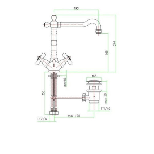 Смеситель FIORE Margot Sky 01ZZ0625 бронза