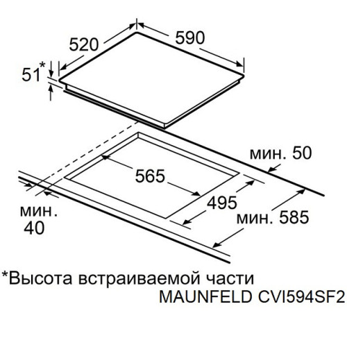 Варочная поверхность MAUNFELD CVI594SF2BG LUX Inverter