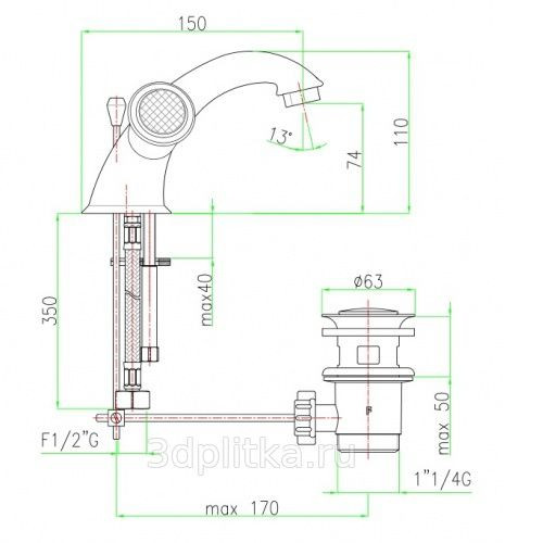 Смеситель FIORE Venere Sky 13ZZ0622 бронза
