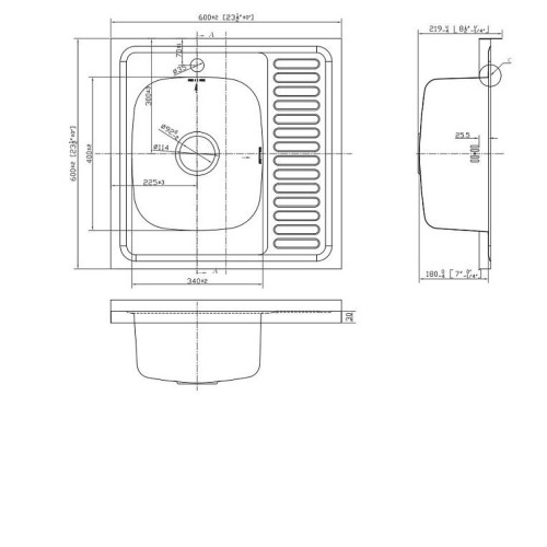 Кухонная мойка EMAR T6060RQ Electrolize