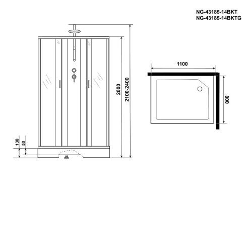 Душевая кабина NIAGARA NG-43185-14QBKT