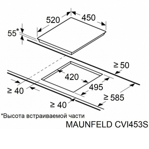 Варочная поверхность MAUNFELD CVI453SBWH Inverter