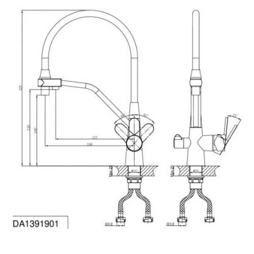 Смеситель D&K Rhein Marx DA1391901 хром