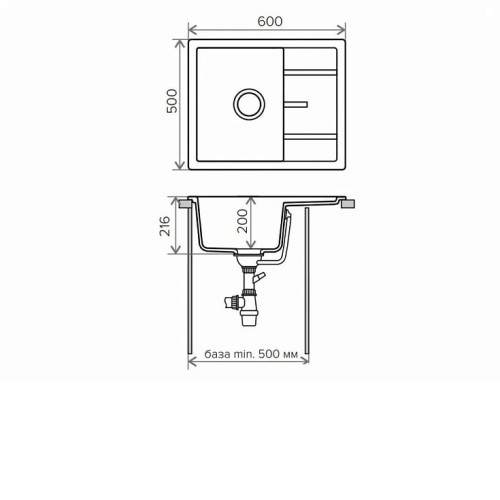 Кухонная мойка TOLERO R-107-701 серый