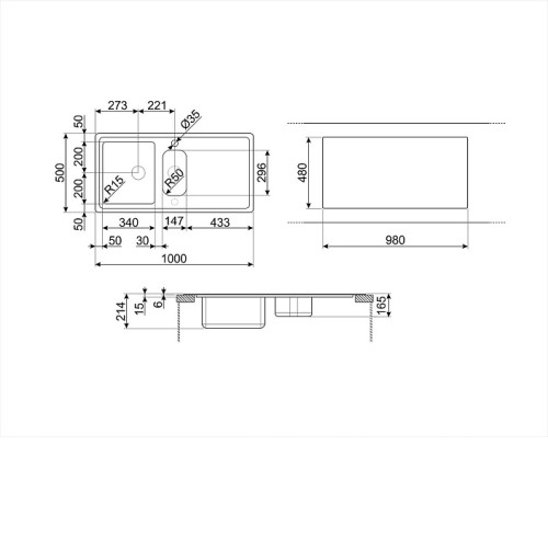Кухонная мойка SMEG LDR102-2