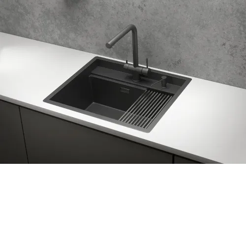 Кухонная мойка GRANULA KS-6051 графит/матовый