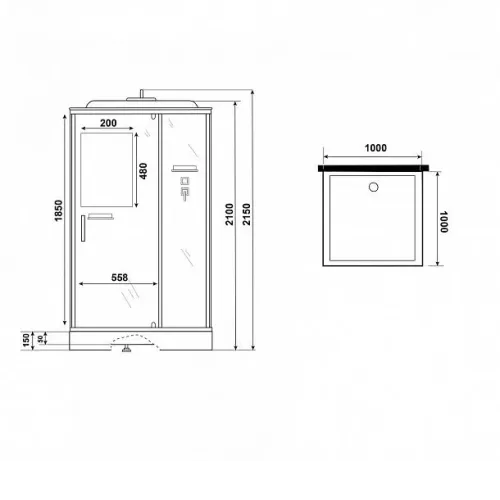 Душевая кабина NIAGARA Standart ST100/15Q/BL