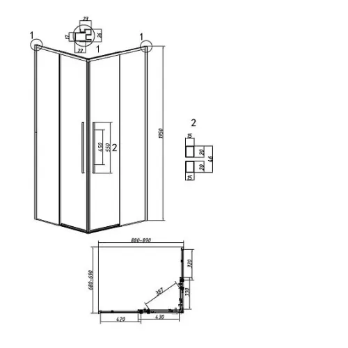 Душевое ограждение GROSSMAN 300.K33.01.9070.10.00 хром