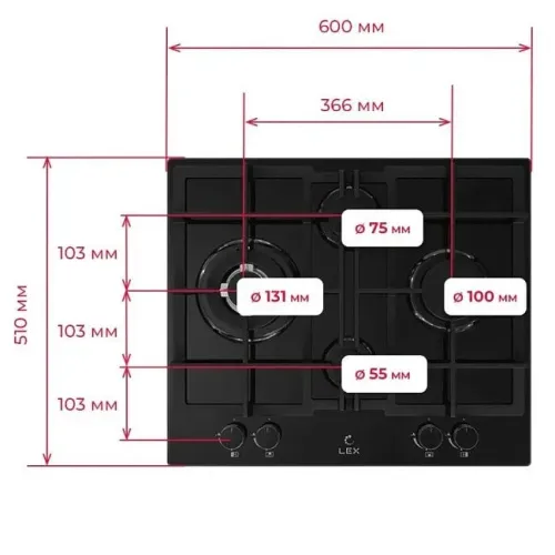 Варочная поверхность LEX GVG 647 BBL