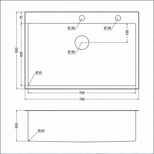 Кухонная мойка EMAR EMB-125A PVD Nano Satine