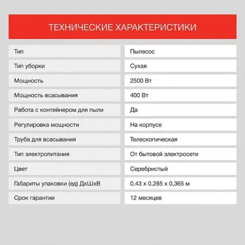 Пылесос STARWIND SCV2545