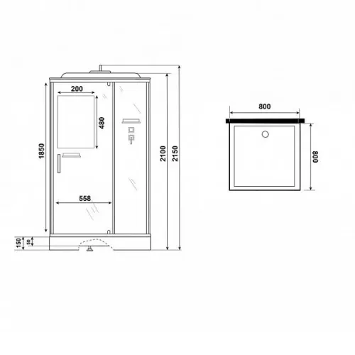 Душевая кабина NIAGARA Standart ST80/15Q/BL