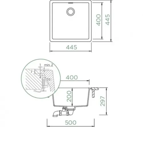 Кухонная мойка SCHOCK Greenwich 50F Cristadur пуро