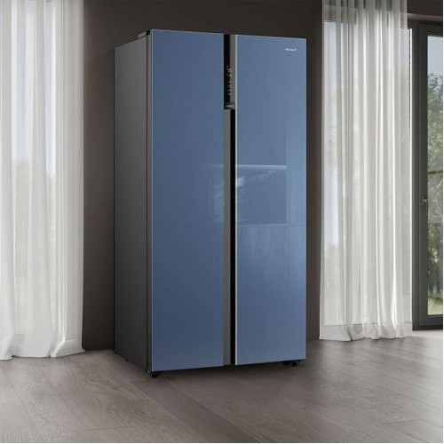 Холодильник WEISSGAUFF WSBS 600 NoFrost Inverter Blue Glass