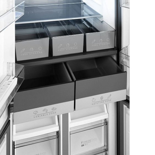 Холодильник WEISSGAUFF WCD 480 Total NoFrost Inverter Silk Inox Built-in