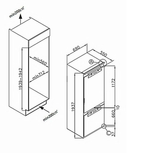 Холодильник WEISSGAUFF WRKI 1970 Total NoFrost Inverter Premium Ecofresh Inox