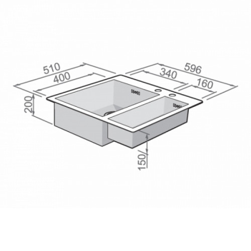 Кухонная мойка RODI Box line 60 integ