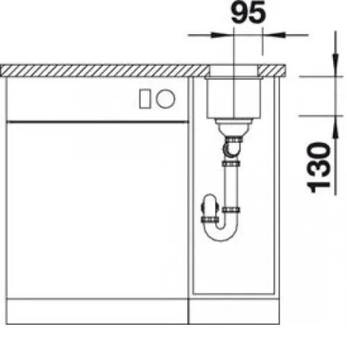 Кухонная мойка BLANCO SUBLINE 160-U SILGRANIT темная скала c отв.арм. InFino (арт.523397)