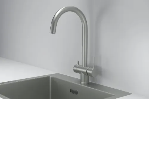 Смеситель GRANULA KS-7104 сталь матовая