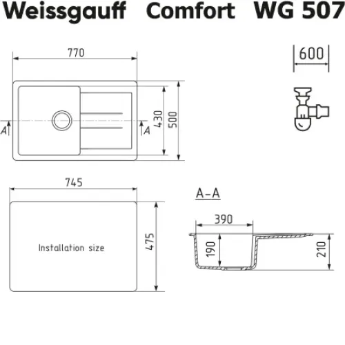 Кухонная мойка WEISSGAUFF WG 507328 Comfort Beige Sand