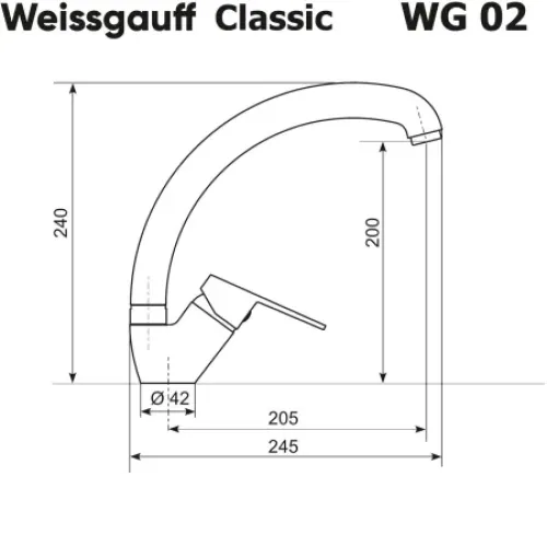 Смеситель WEISSGAUFF WG 0201 Classic White