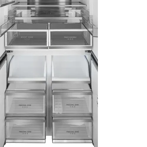 Холодильник WEISSGAUFF WCD 510 Built-in Inverter NoFrost Сhampagne Glass