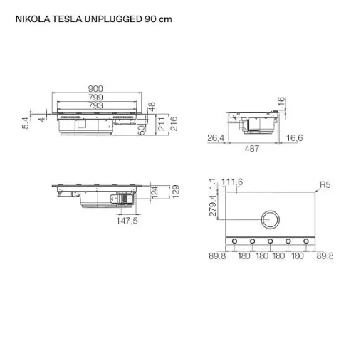 Варочная поверхность ELICA NIKOLATESLA UNPLUGGED EVO BL/A/90 (PRF0196324)