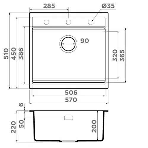 Кухонная мойка OMOIKIRI Kitagawa 57-MO (4997195)