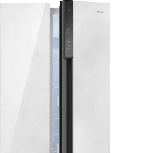 Холодильник WEISSGAUFF WSBS 500 Inverter NoFrost White Rock Glass