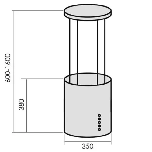 Вытяжка MBS PETUNIA 350 ISLAND INOX