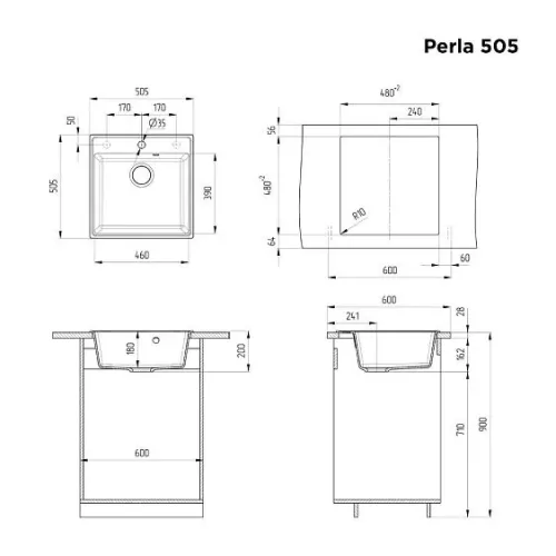Кухонная мойка MAUNFELD Perla 505 MFQS-505BG бежевый