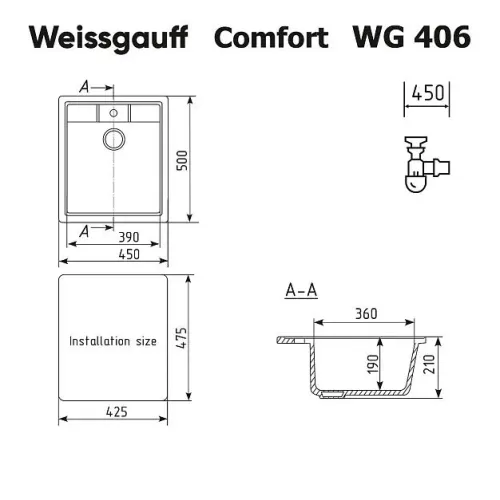 Кухонная мойка WEISSGAUFF WG 406328 Comfort Beige Sand