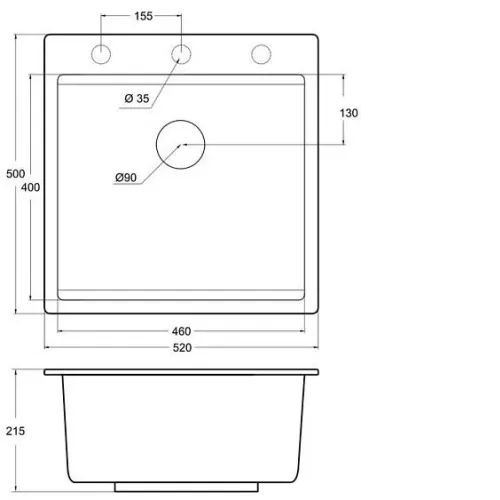 Кухонная мойка EMAR EMQ-1520.Q берилл
