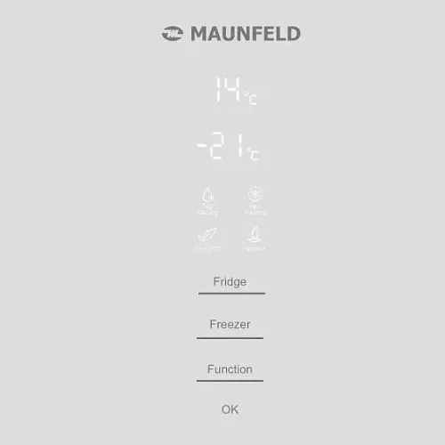 Холодильник MAUNFELD MFF185NFW Matt Inverter