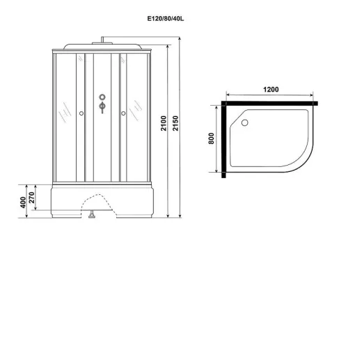 Душевая кабина NIAGARA Eco E120/80/40L/MT