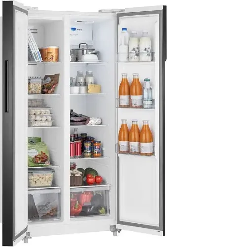 Холодильник WEISSGAUFF WSBS 500 Inverter NoFrost White Rock Glass