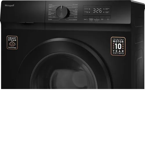 Стиральная машина WEISSGAUFF WM 39106 Inverter Steam Black