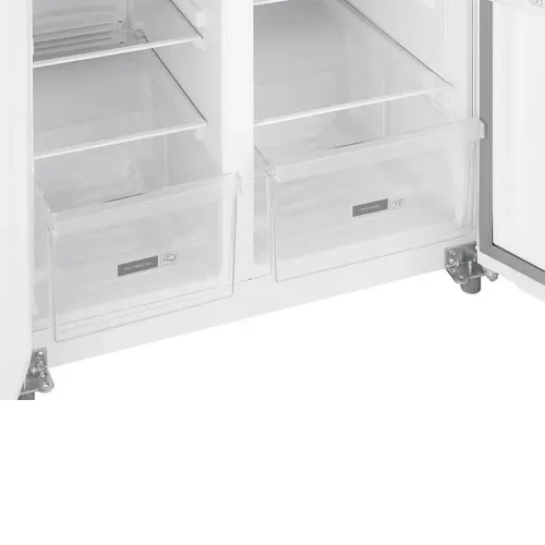 Холодильник WEISSGAUFF WSBS 500 Inverter NoFrost White Rock Glass
