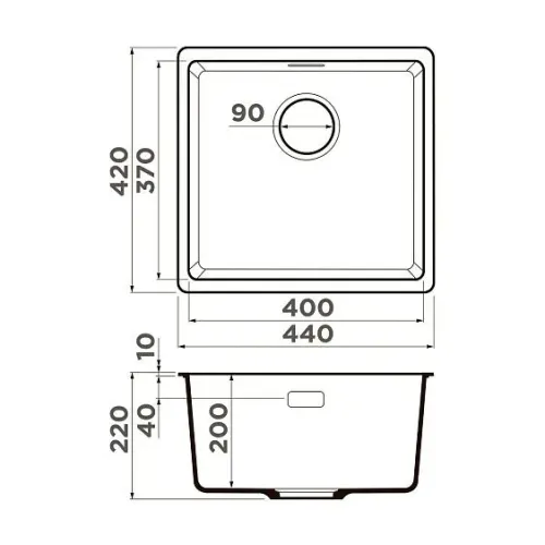 Кухонная мойка OMOIKIRI Kata 44-U-ES (4997502)