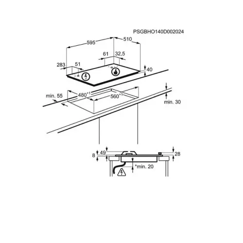 Варочная поверхность ELECTROLUX KGS6424BX