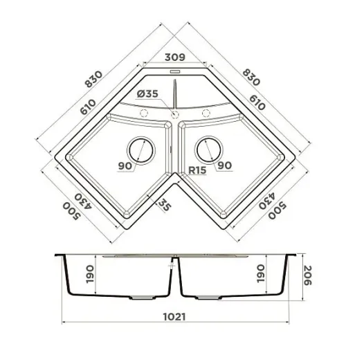 Кухонная мойка OMOIKIRI Sumi 83C-CH (4997175)