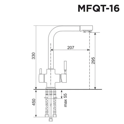 Смеситель MAUNFELD MFQT-16DGR темно-серый