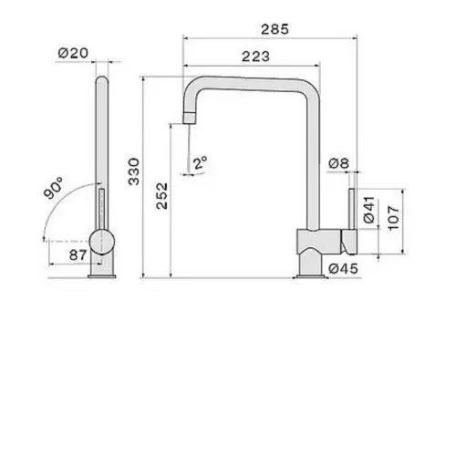 Смеситель FALMEC EASY SQUARE CHROME (MEAS.00#CHF)