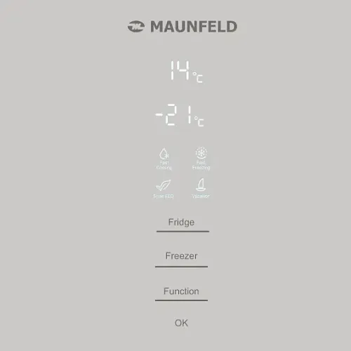Холодильник MAUNFELD MFF185NFBG Matt Inverter