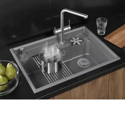 Кухонная мойка GRANULA 7308R алюминиум