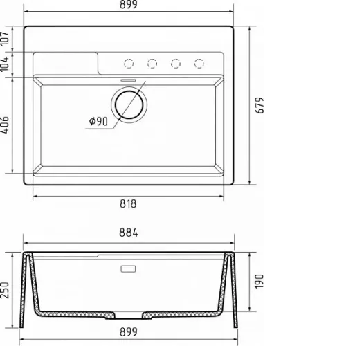Кухонная мойка RIVELATO MODULIX 9082 Sabbia